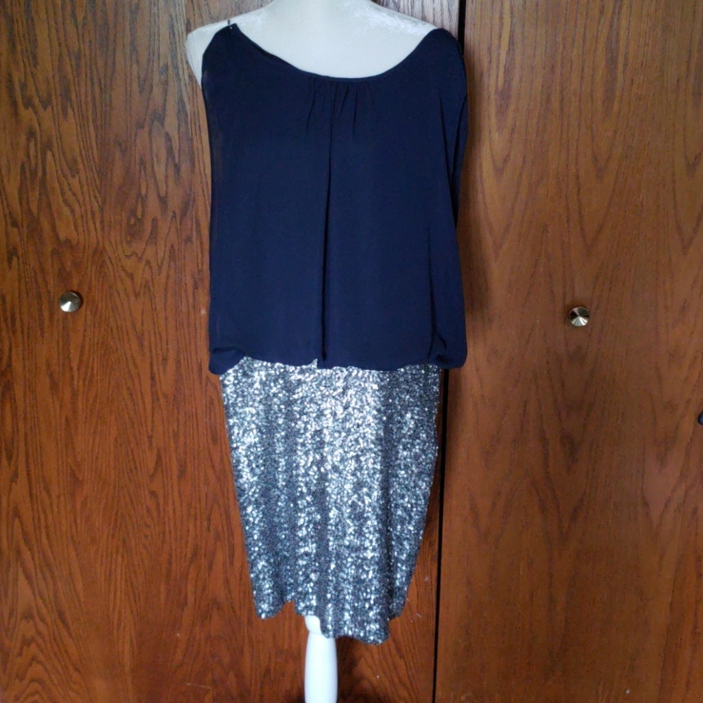 Navy and Silver 5|48 dress (Saks 5th Ave) NWT